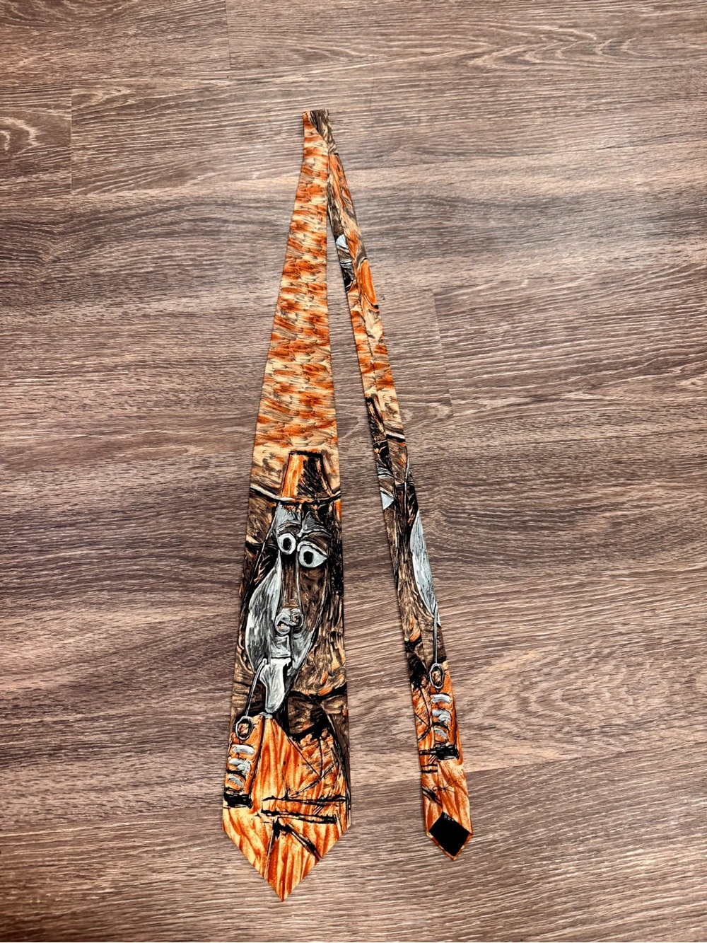 Vintage Picasso The Smoker 1969 Silk Art Necktie Abstract Wide Tie